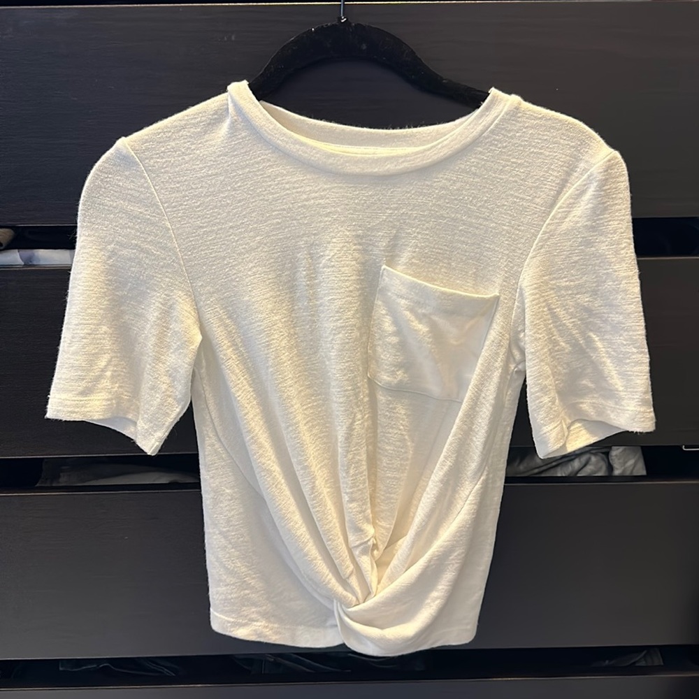 White cropped shirt
